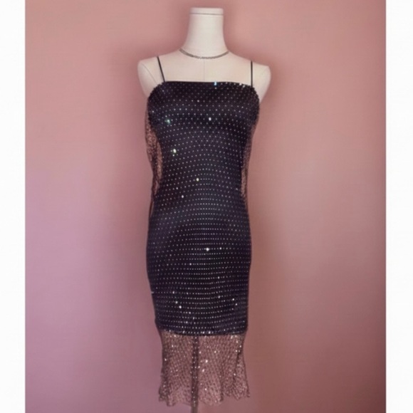 Bear Dance Black Beaded Mini Dress - Picture 2 of 7